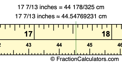 17 7/13 inches to cm