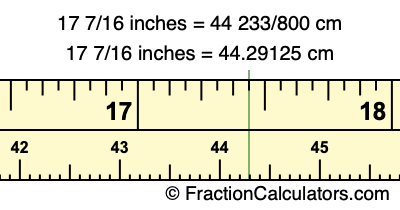 17 7/16 inches to cm
