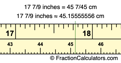 17 7/9 inches to cm