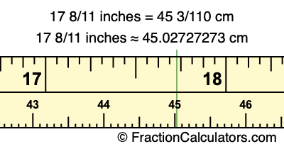 17 8/11 inches to cm
