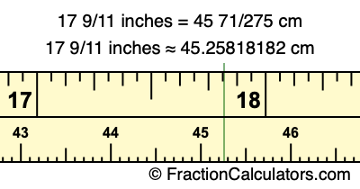 17 9/11 inches to cm
