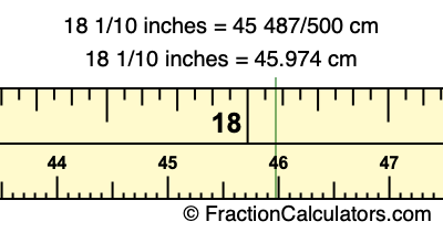 18 1/10 inches to cm