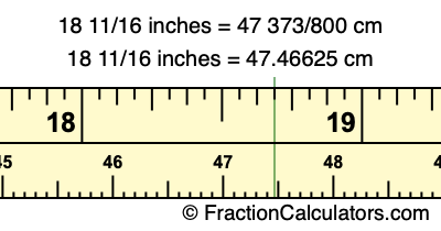 18 11/16 inches to cm