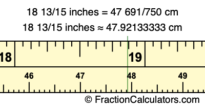 18 13/15 inches to cm