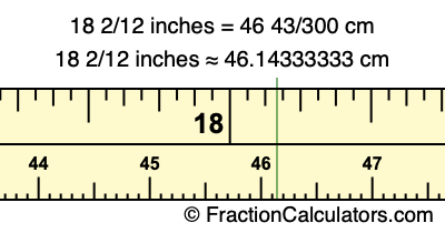 18 2/12 inches to cm