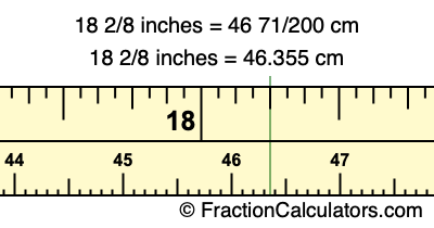 18 2/8 inches to cm