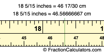 18 5/15 inches to cm