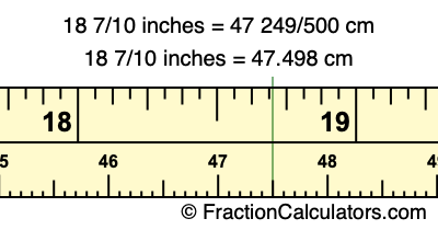 18 7/10 inches to cm