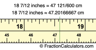 18 7/12 inches to cm