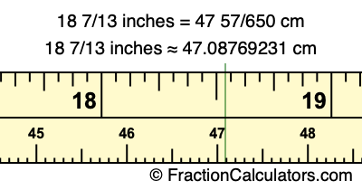 18 7/13 inches to cm