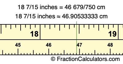 18 7/15 inches to cm