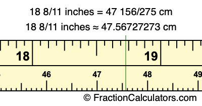 18 8/11 inches to cm