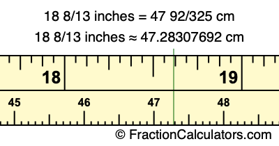 18 8/13 inches to cm
