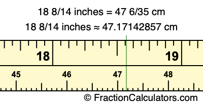 18 8/14 inches to cm