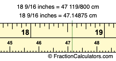 18 9/16 inches to cm