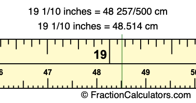 19 1/10 inches to cm