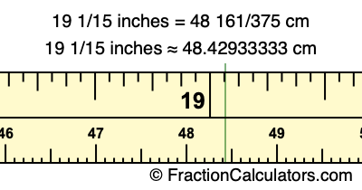 19 1/15 inches to cm