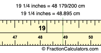 19 1/4 inches to cm