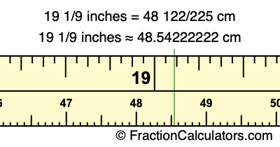 19 1/9 inches to cm