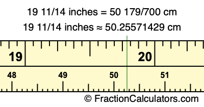 19 11/14 inches to cm