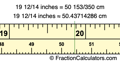 19 12/14 inches to cm