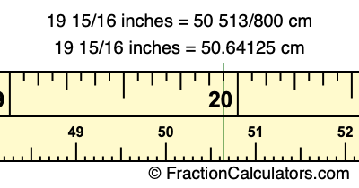 19 15/16 inches to cm
