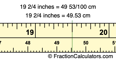 19 2/4 inches to cm