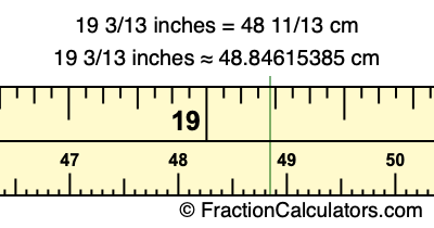 19 3/13 inches to cm