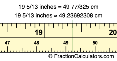 19 5/13 inches to cm
