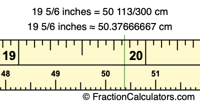 19 5/6 inches to cm