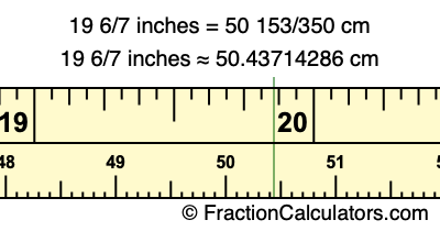 19 6/7 inches to cm