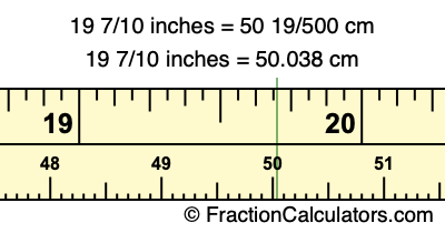 19 7/10 inches to cm