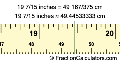 19 7/15 inches to cm
