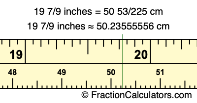 7 9 cm to inch