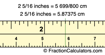 2 5 16 inch in cm