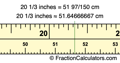 20 1/3 inches to cm