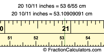 20 10/11 inches to cm