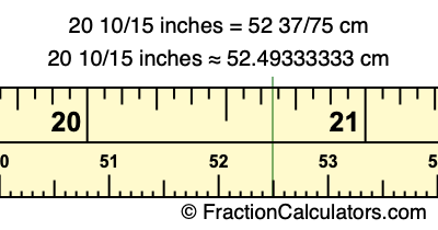 20 10/15 inches to cm