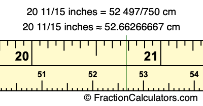 20 11/15 inches to cm