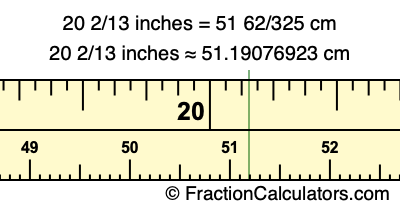 20 2/13 inches to cm