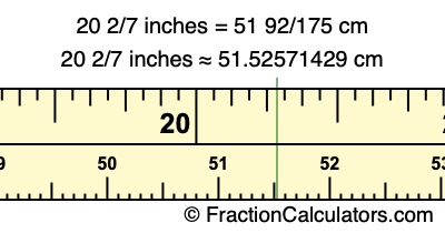20 2/7 inches to cm