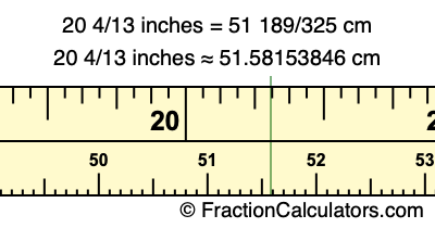 20 4/13 inches to cm