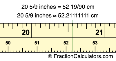 20 5/9 inches to cm
