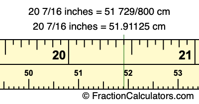 20 7/16 inches to cm