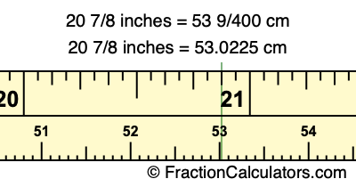 20 7/8 inches to cm