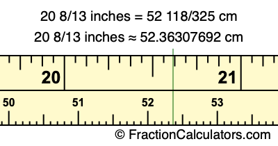 20 8/13 inches to cm