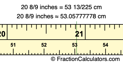 20 8/9 inches to cm