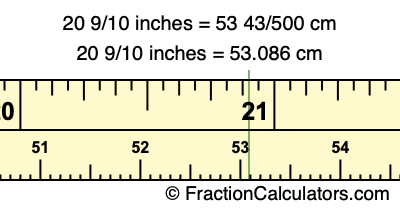 20 9/10 inches to cm