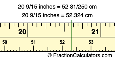 20 9/15 inches to cm
