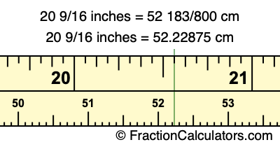 20 9/16 inches to cm